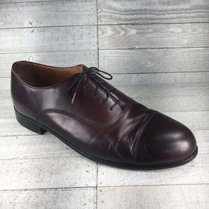 Bostonian men’s burgundy leather captoe shoes 11.5